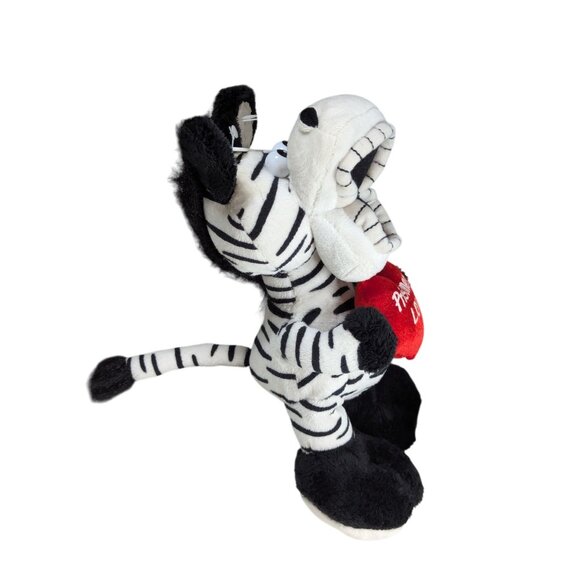 Zebra Plush "Prisoner Of Love" Whimsical Big Teeth Heart Valentines Gift 12" Dan - Picture 1 of 8